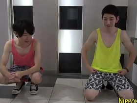 Young Japanese guys give and receive oral pleasure