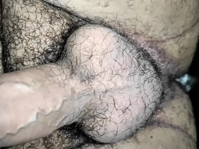 Soloboy brushes his hairy doggy style ass