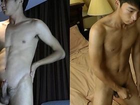 Straight guys with big cocks jerk off alone