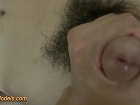 Asian gay twink gets a handjob from a bigcock
