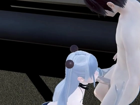 Sensual threesome with Japanese femboy and twink in animated video