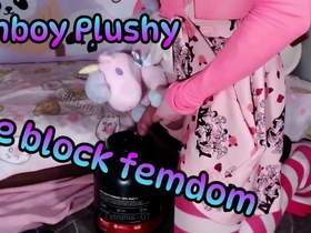 Femboy Plushy's tantalizing pee play and domination tease